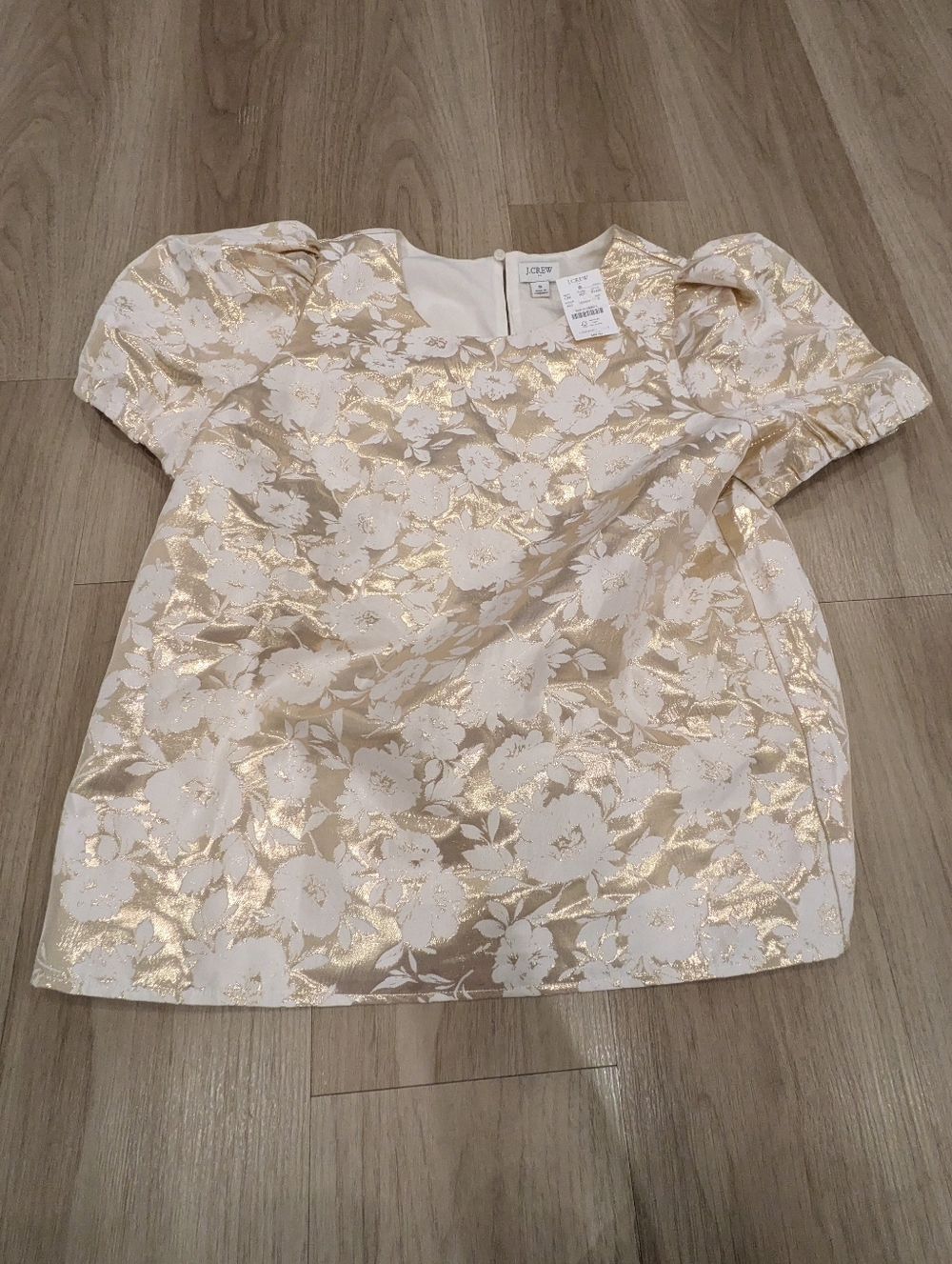 J Crew NWT Cream And Gold Blouse Size S